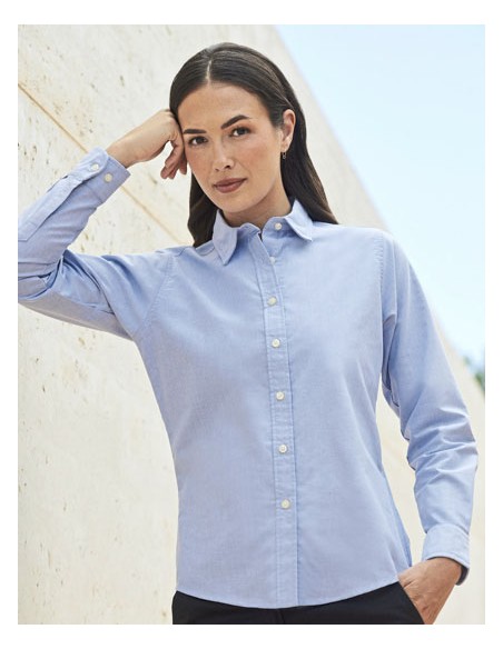 HEN-H511-Ladies Classic Long Sleeved Oxford Shirt 2